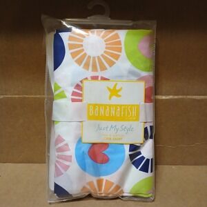 Bananafish Just My Style Circle & Hearts Crib Skirt blue pink new